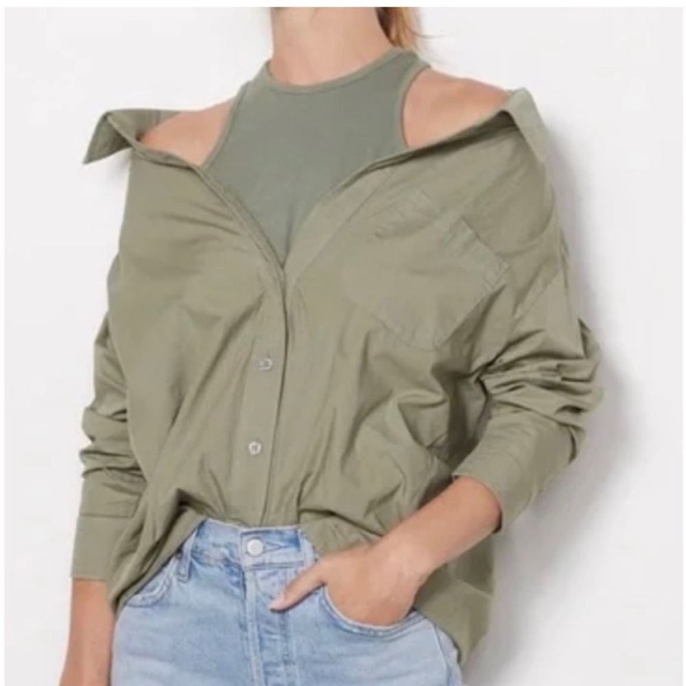 Monrow poplin tank shirt size M